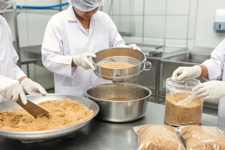 Coconut sugar sieved and packed